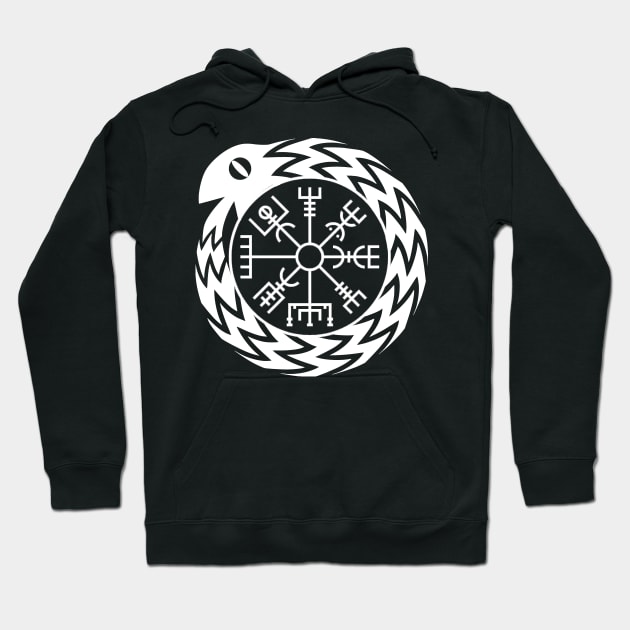 Vegvisir Jormungandr Norse Mythology T-shirt Hoodie by AgemaApparel